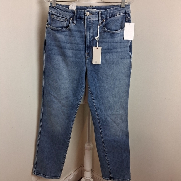 Good American Good Curve Straight Leg Jeans In Indigo Size 12/31  NWT - Picture 7 of 12